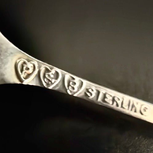Antik souvenir teske i sterlingsølv, motiv Mount Tacoma og Native American, USA ca. 1900 - Frøken Lilly