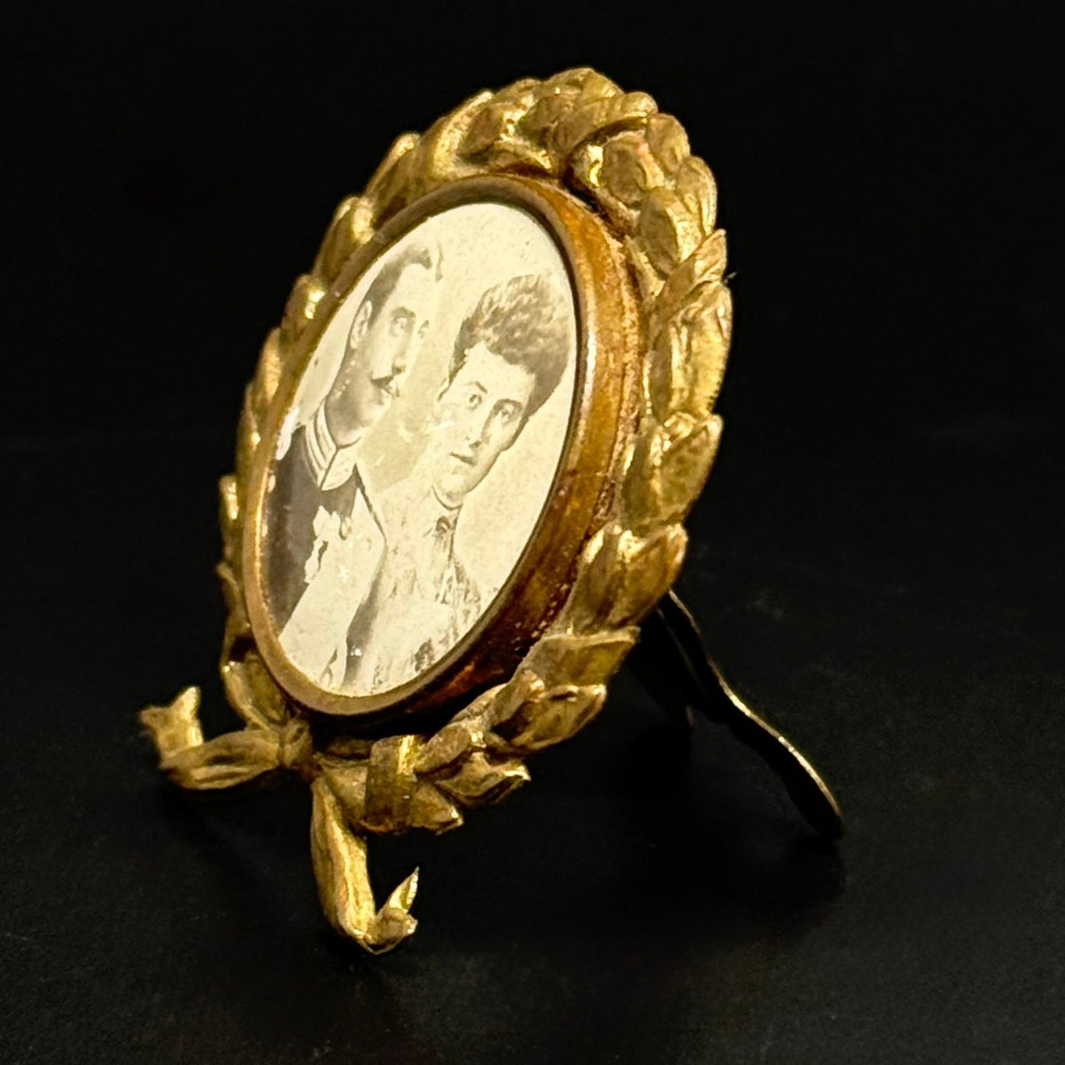Antikt billede og miniature-fotoramme af HKH Chr. X & prinsesse Alexandrine fra 1898 - samlerobjekt - Frøken Lilly