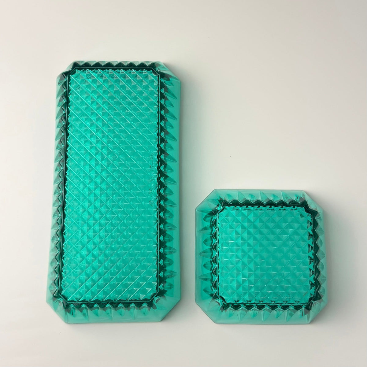 Arcoroc France Emerald Green serveringsskåle – 2 stk – diamant mønster - Frøken Lilly