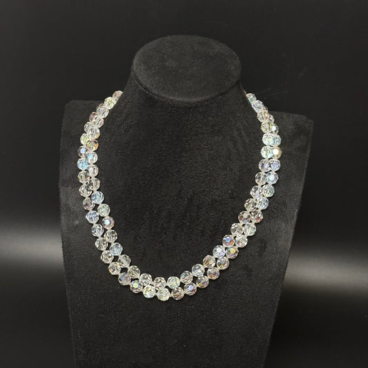 Aurora Borealis choker halskæde med store krystal AB perler - Frøken Lilly