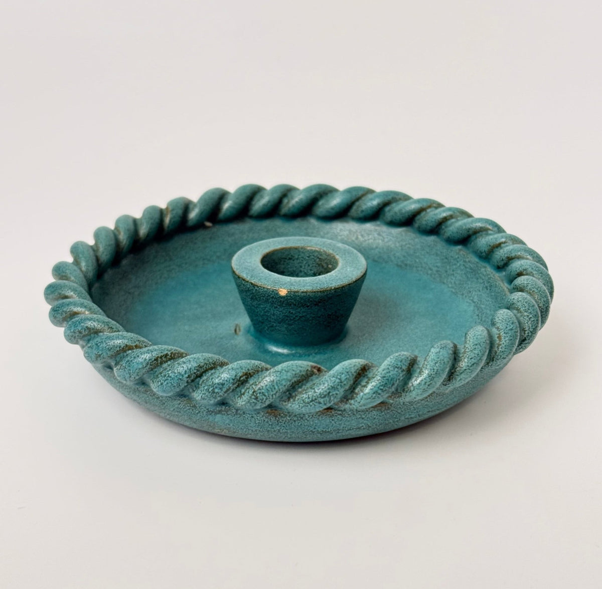 Buddelund Keramik – lysestage med snoet kant, ca. 1960–1975 - Frøken Lilly