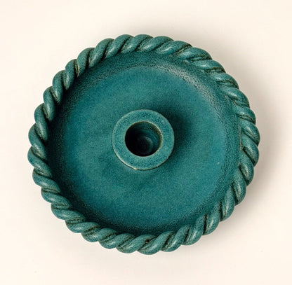 Buddelund Keramik – lysestage med snoet kant, ca. 1960–1975 - Frøken Lilly