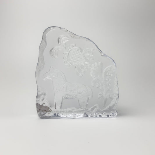 Eda Krystall Figur med Dalahest – Svensk Krystal fra Eda Glasbruk - Frøken Lilly