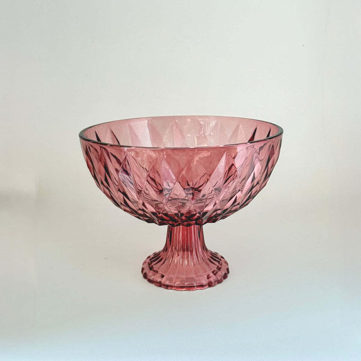 Flot rosa opsatsskål i glas fra 1960-1970’erne - Frøken Lilly