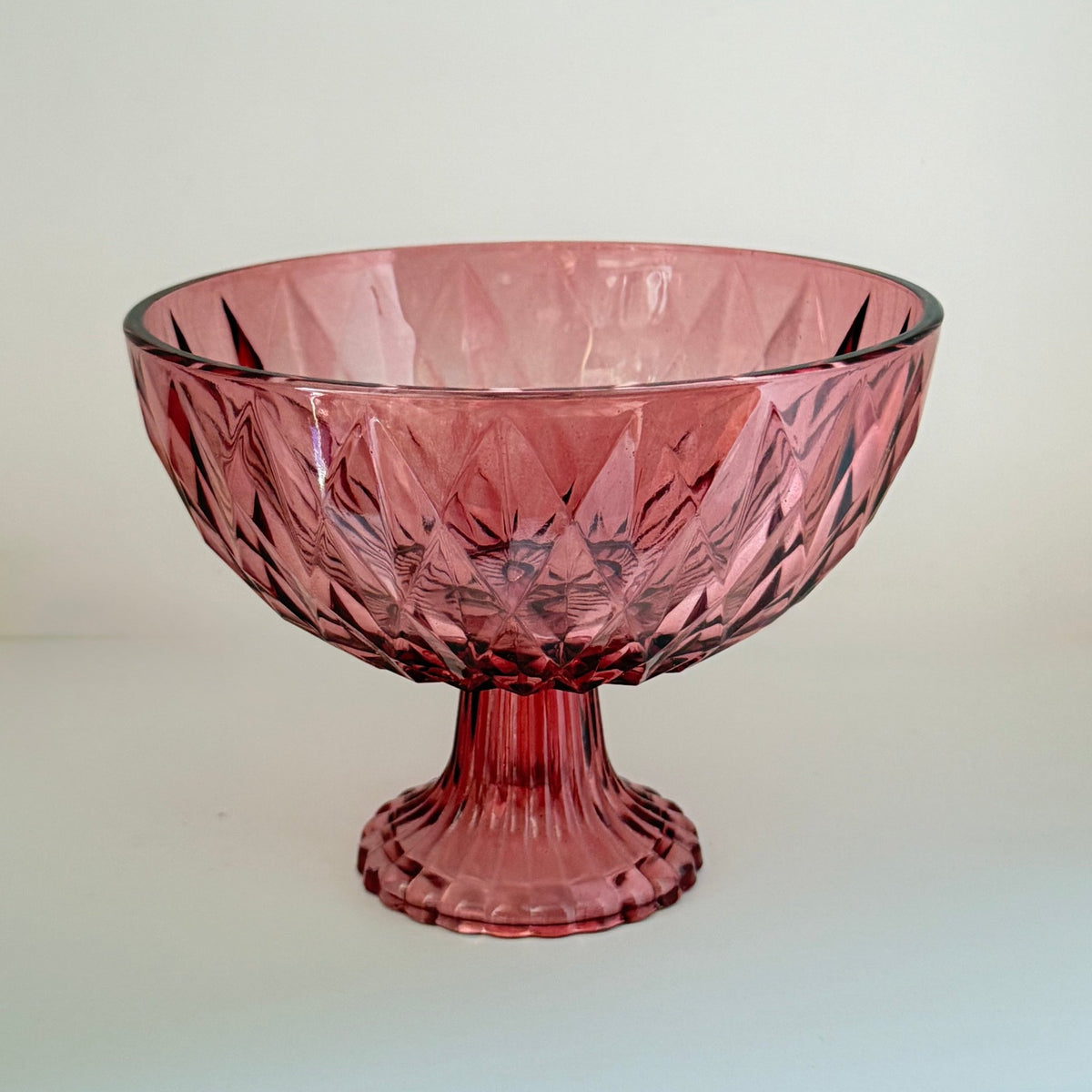 Flot rosa opsatsskål i glas fra 1960-1970’erne - Frøken Lilly