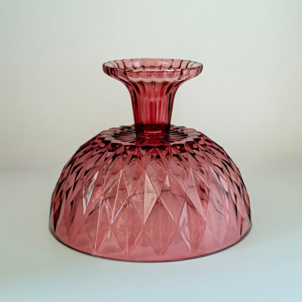 Flot rosa opsatsskål i glas fra 1960-1970’erne - Frøken Lilly