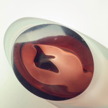 Glasskål i auberginefarvet glas – freeform 1960-70'erne, muligvis Flygsfors - Frøken Lilly