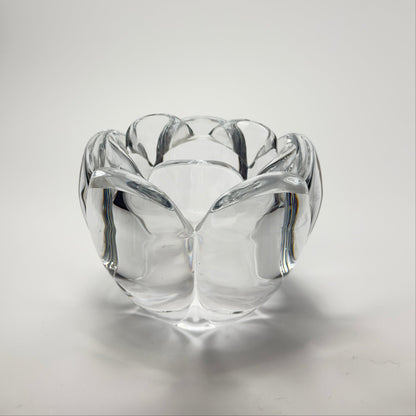 Holmegaard lotus lysestage i klart tungt glas – vintage dansk glasdesign - Frøken Lilly