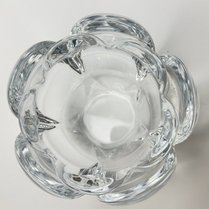 Holmegaard lotus lysestage i klart tungt glas – vintage dansk glasdesign - Frøken Lilly
