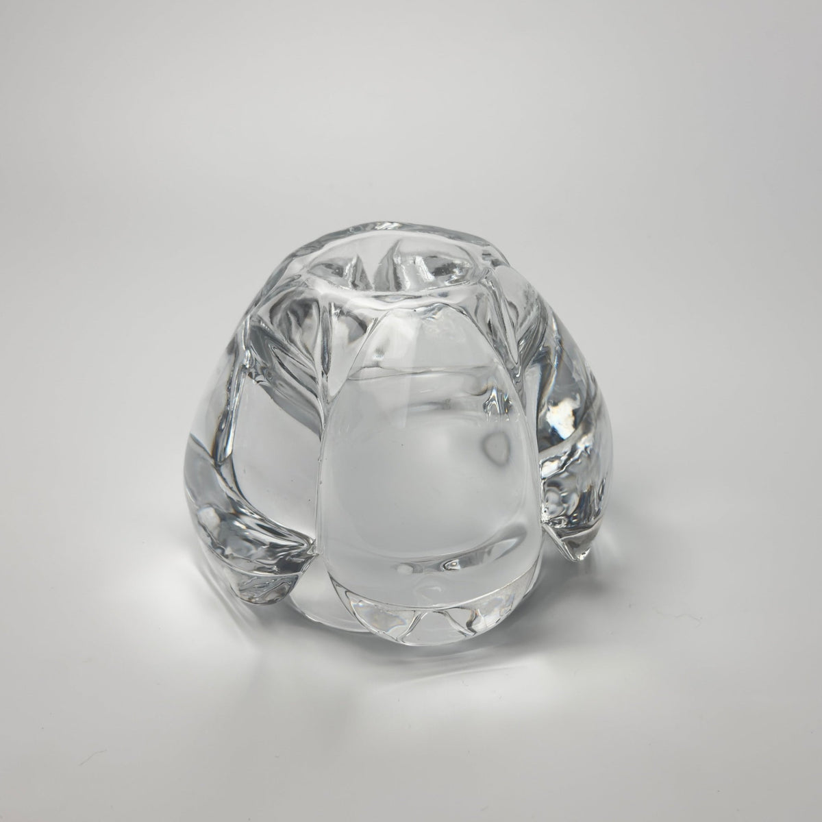 Holmegaard lotus lysestage i klart tungt glas – vintage dansk glasdesign - Frøken Lilly