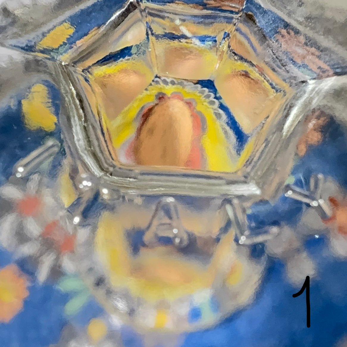 Italiensk champagne/dessertskål på fod i emaljemalet glas – 1960’erne - Frøken Lilly