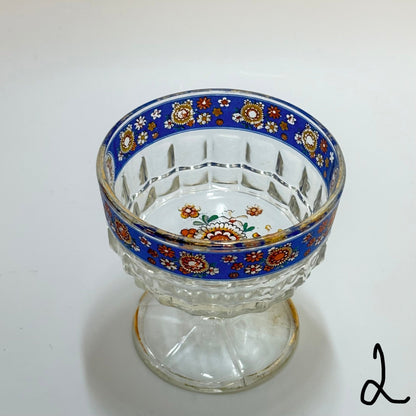 Italiensk champagne/dessertskål på fod i emaljemalet glas – 1960’erne - Frøken Lilly