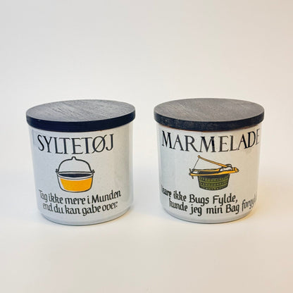 Knabstrup keramik sylte­tøj / marmelade krukke med trælåg – dansk vintage - Frøken Lilly