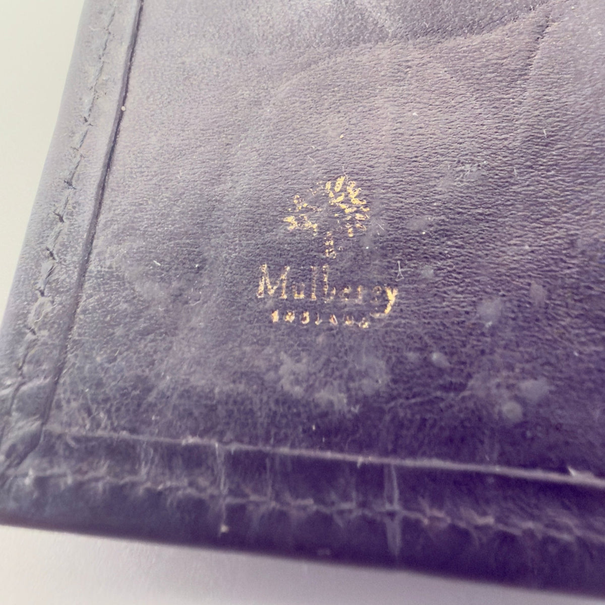 Mulberry nøgleetui i sort læder med Patchwork Croc-prægningerne - Frøken Lilly