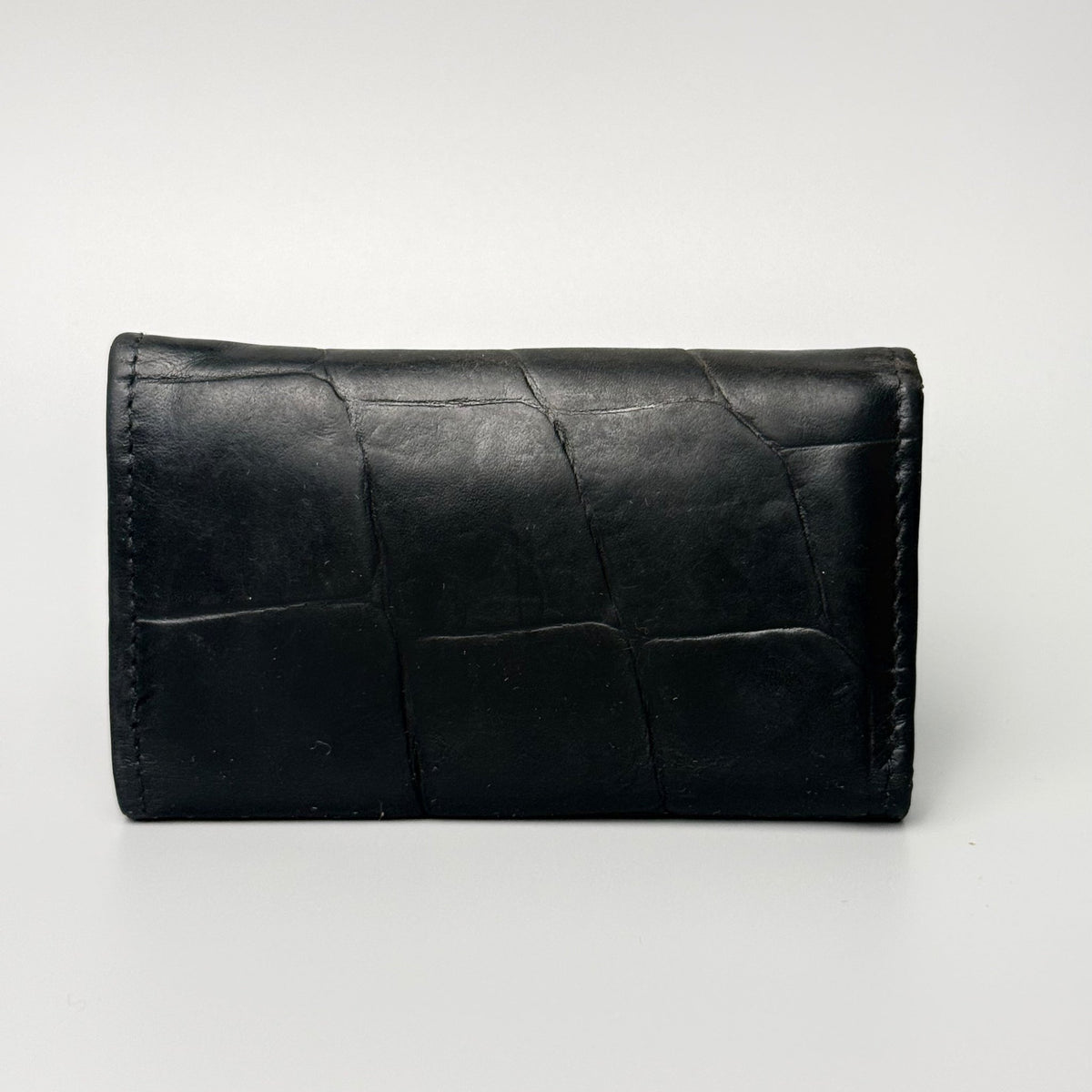 Mulberry nøgleetui i sort læder med Patchwork Croc-prægningerne - Frøken Lilly