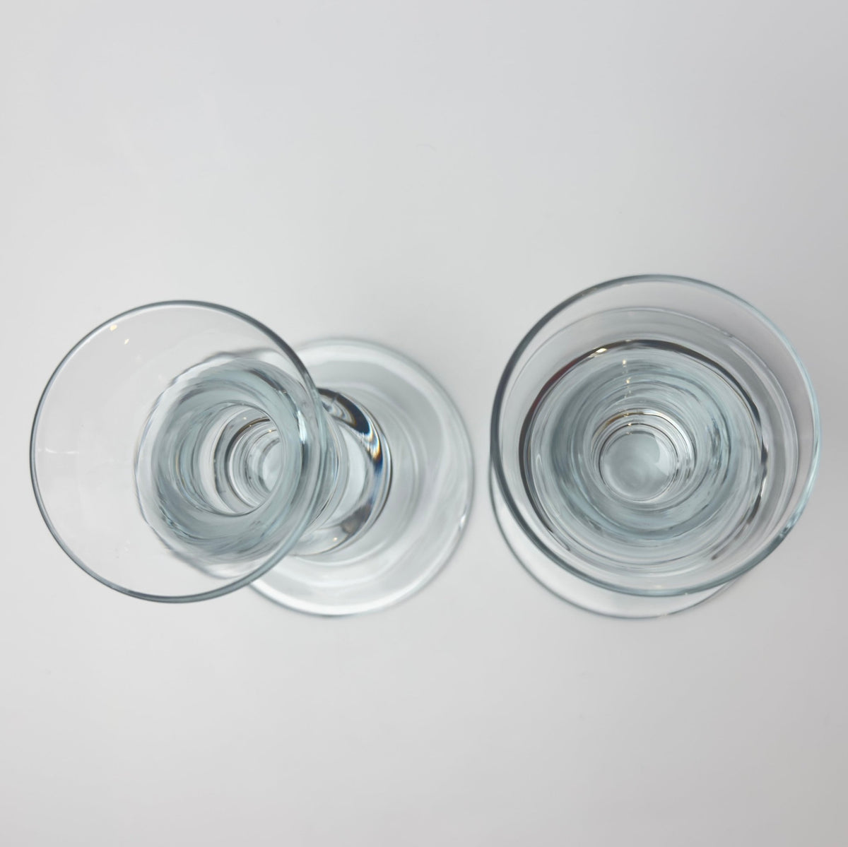 Mundblæste glas lysestager – vintage europæisk glas – sæt af 2 - Frøken Lilly