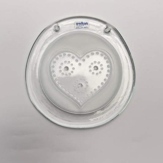 Nybro Glasbruk glashjerte vægdekoration – svensk vintage glas 1970 - 1980 - Frøken Lilly