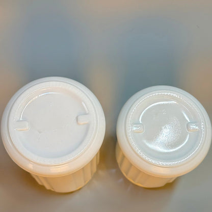 Opbevaringskrukker med låg i opalineglas – italiensk vintage - Frøken Lilly