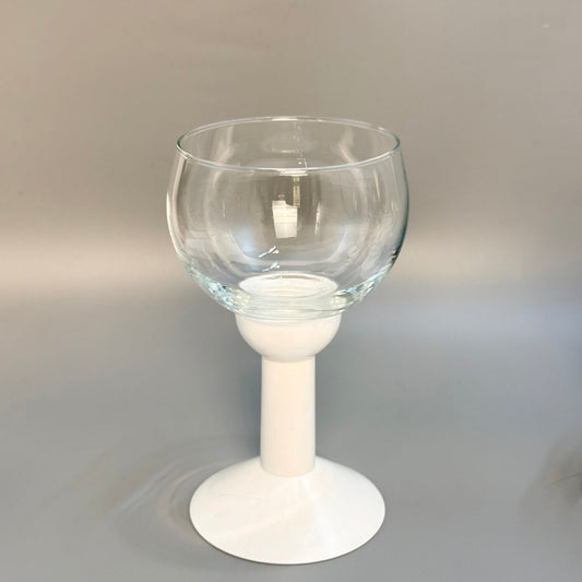 Originale Bodum Oktett vinglas, hvid plaststilk, dansk design af Carsten Jørgensen, 1970'erne - Frøken Lilly
