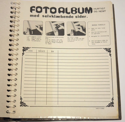 Retro glansbillede/fotoalbum med selvklæbende sider - samlerobjekt fra 1960 - 80'erne - Frøken Lilly