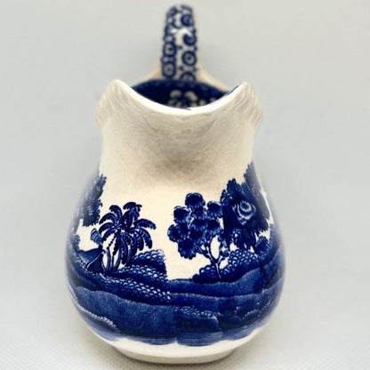 Spode’s Tower – Copeland – Vintage blå fajance mælkekande, ca. 1900–1920 - Frøken Lilly