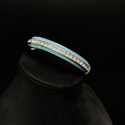 Vintage armbånd med turkis emalje og rhinsten - Frøken Lilly