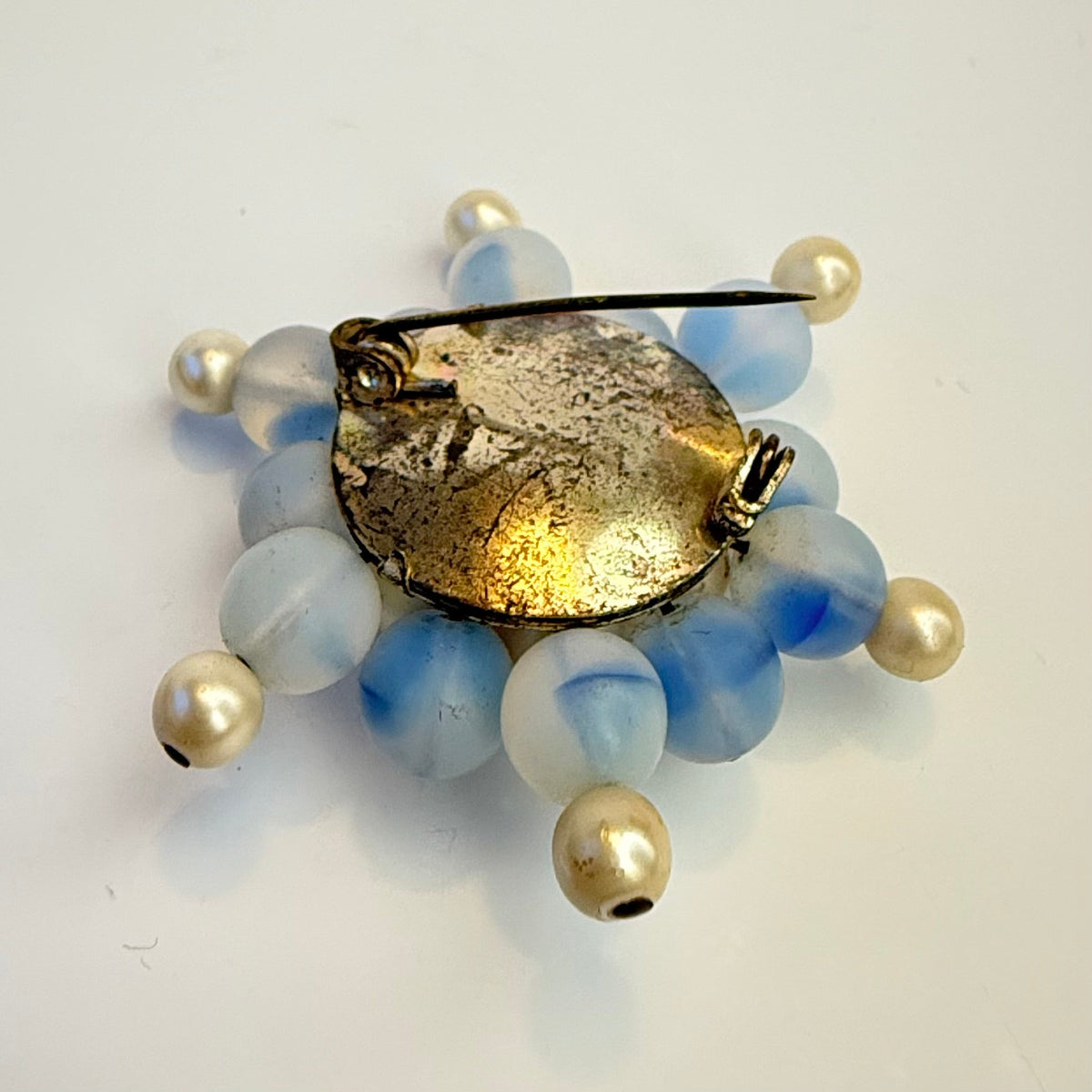 Vintage broche med glasperler og faux perler 1950’er - Frøken Lilly