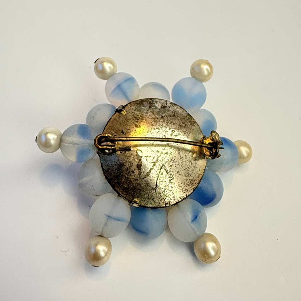 Vintage broche med glasperler og faux perler 1950’er - Frøken Lilly