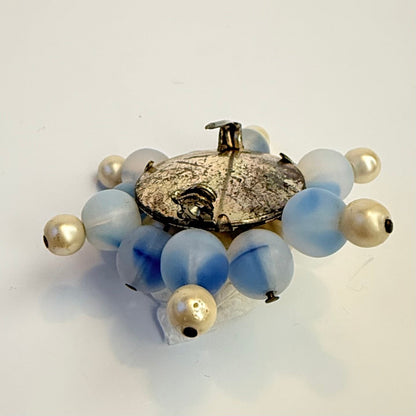 Vintage broche med glasperler og faux perler 1950’er - Frøken Lilly