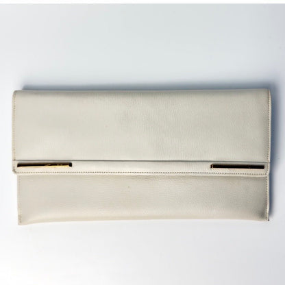 Vintage Comtesse clutch i hvidt læder - Frøken Lilly