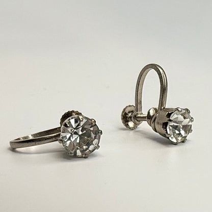 Vintage øreringe fra Østrig med facetslebne krystalsten, skruelås - screw back - Frøken Lilly