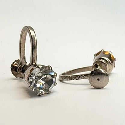 Vintage øreringe fra Østrig med facetslebne krystalsten, skruelås - screw back - Frøken Lilly
