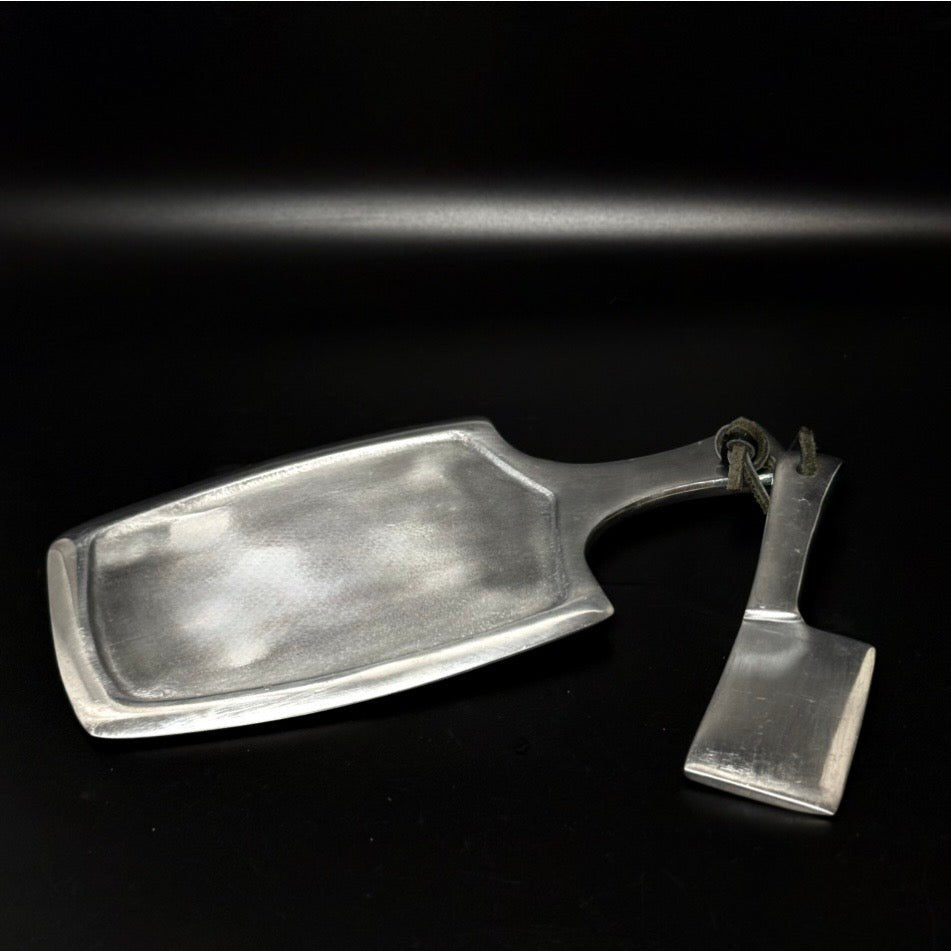 Vintage ostebræt med ostespade i aluminiumslegering - Frøken Lilly
