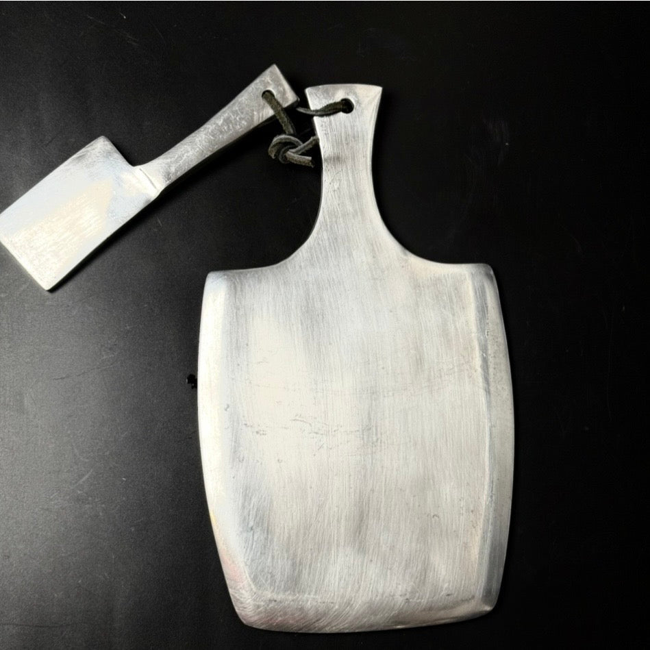 Vintage ostebræt med ostespade i aluminiumslegering - Frøken Lilly